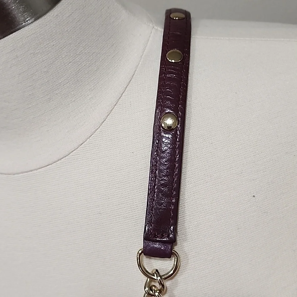 Rebecca Minkoff Zippered Crossbody Bag Chain Strap Leather Gold Hardware